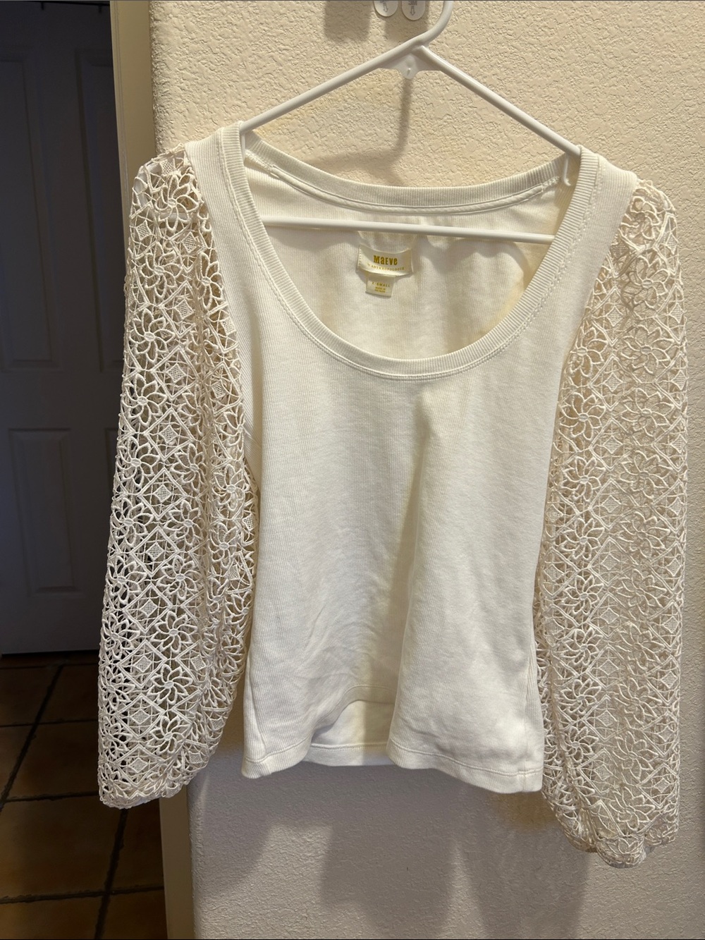 Maeve by anthropology Cream Crochet xtra small long sleeve - Picture 4 of 6